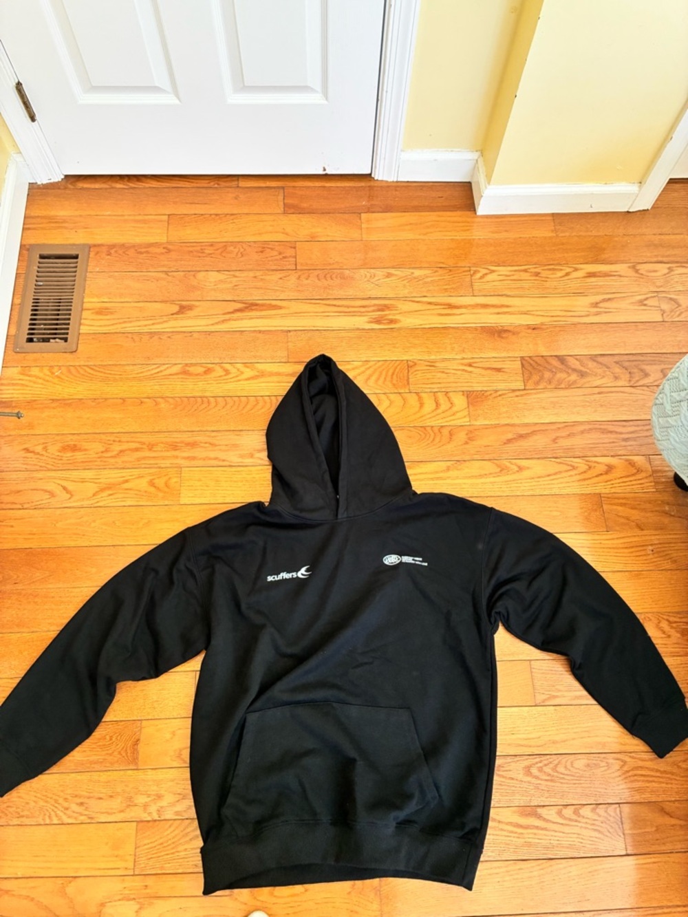 Men's Black Crewneck Hoodie with Subtle Logo